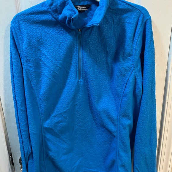 Lands' End Tops - Lands' End Vibrant Blue Fleece Pullover long sleeve 1/4 zip size XL